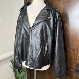 Black faux Leather costume Jacket 60’s Greaser OS Standard adult Small-XLarge